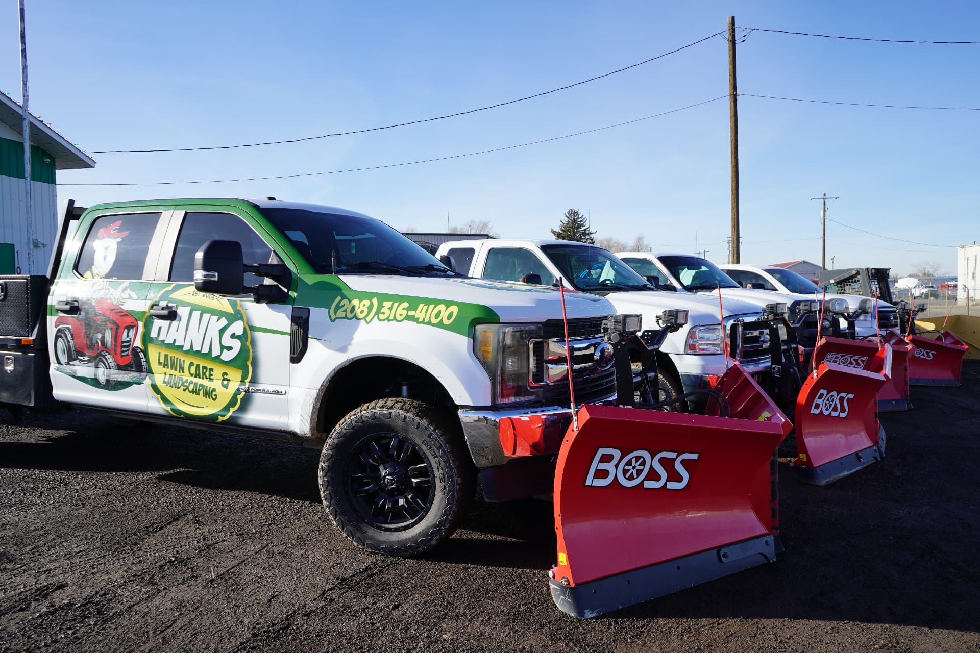 Hanks snow removal fleet with BOSS plows ready for winter service